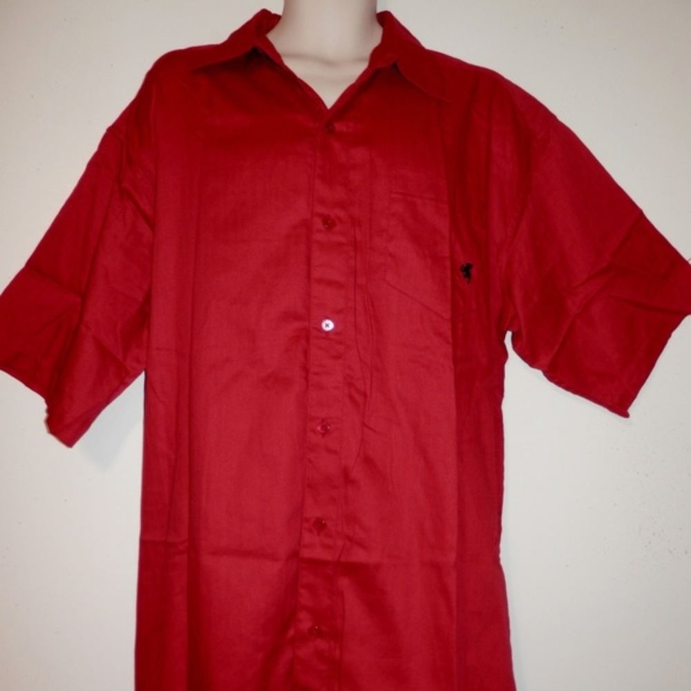 NWOT Sean John XL Mens Red Button Shirt Cottn E461